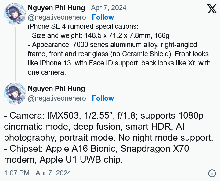 內(nèi)存大驚喜！iPhone SE4配置曝光：蘋果這誠意