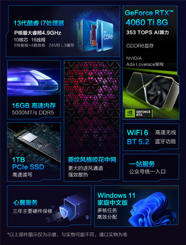 全新雷神黑武士臺(tái)式主機(jī)上架：RTX 4060Ti首發(fā)5999元