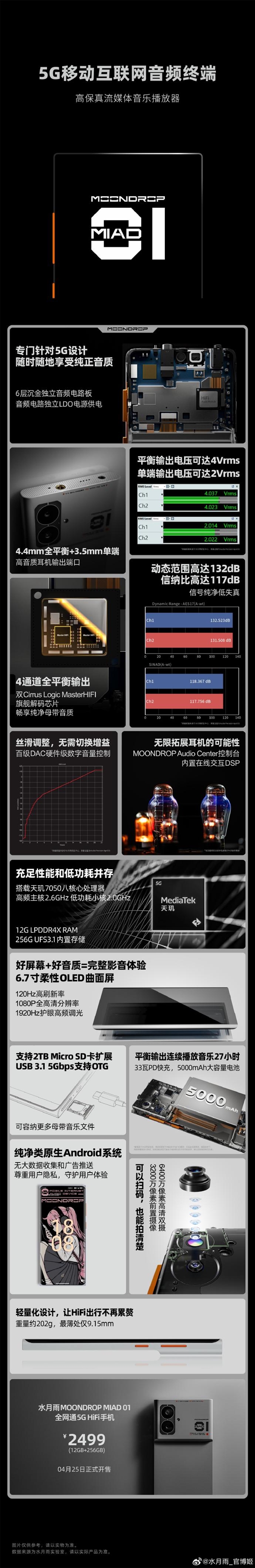 水月雨MIAD 01 5G HiFi手機發(fā)布！2499元 看懂
