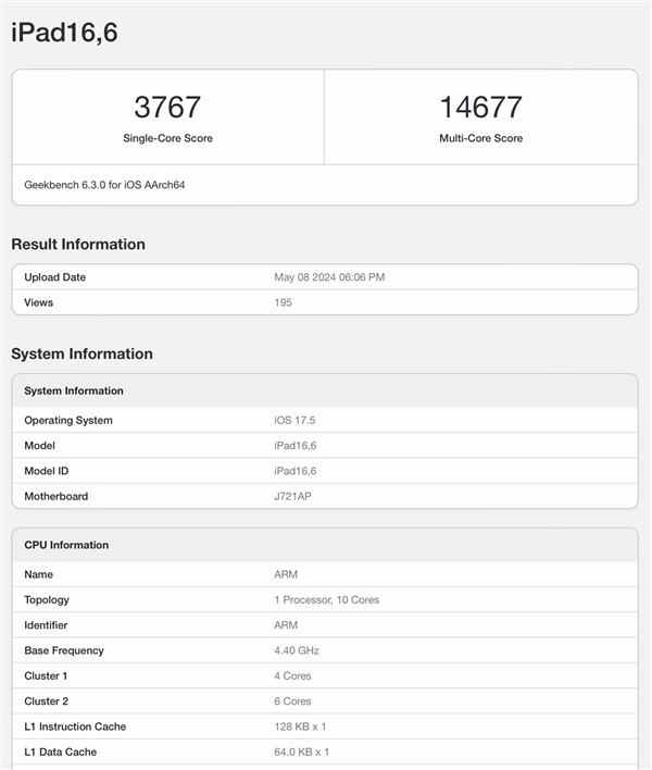 iPad Pro全球首發(fā)！M4跑分公布：多核成績突破1.4萬