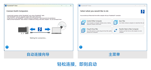 Intel發(fā)布“雷電共享”：雷電4/5一條線高速直連兩臺PC