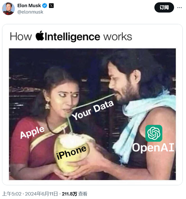 iOS 18與OpenAI合作引入AI！馬斯克怒了：將禁止蘋果設(shè)備