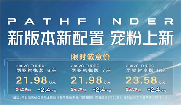 限時僅21.98萬起 日產(chǎn)中大型SUV探陸新車型上市：真的拼了！