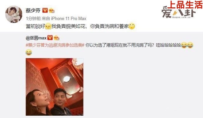 蔡少芬自爆為逃避洗碗參加選美