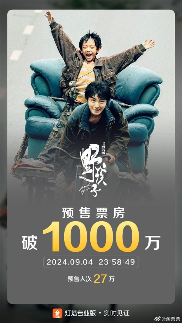 《野孩子》預(yù)售票房突破1000萬(wàn) 成2024春節(jié)檔后快影片